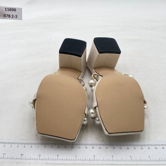 XYD White Square Open Toe Pearls Dual Straps Slides Sandals Slip On Mules Shoes - Picture 7 of 8